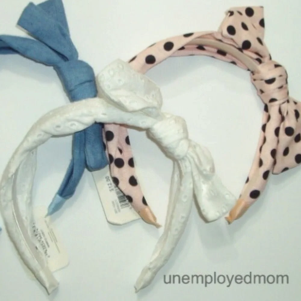 Headbands Bow Girls Hair Accessories Band Blue Pink Brown White Lot Hairband